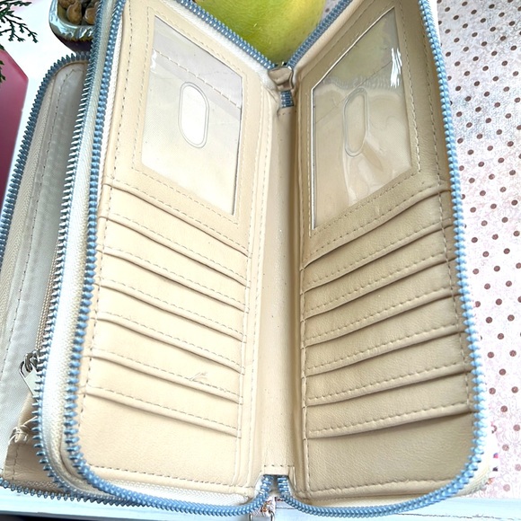 Safe Keeper Double Zipper Wrap Wristlet Wallet, Floral, Faux Leather NWOT Nice - Picture 5 of 8